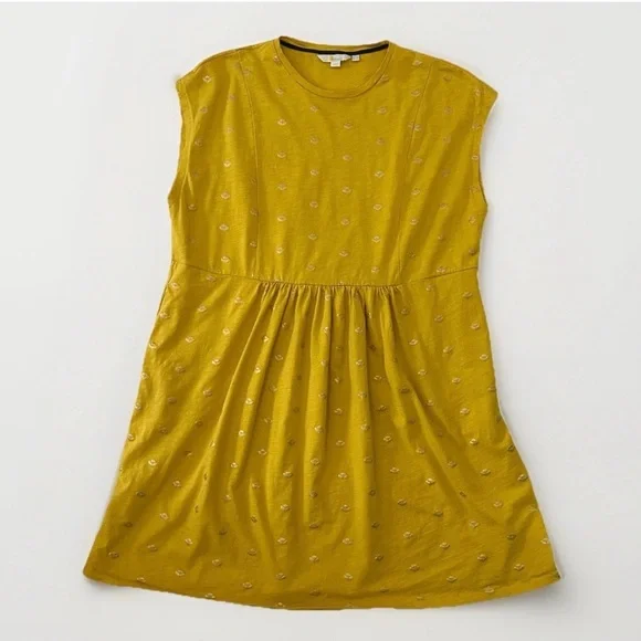 Boden Yellow Jersey T-Shirt Dress With Gold Honeycomb - Women’s US 12R (UK 16R) - Picture 4 of 11